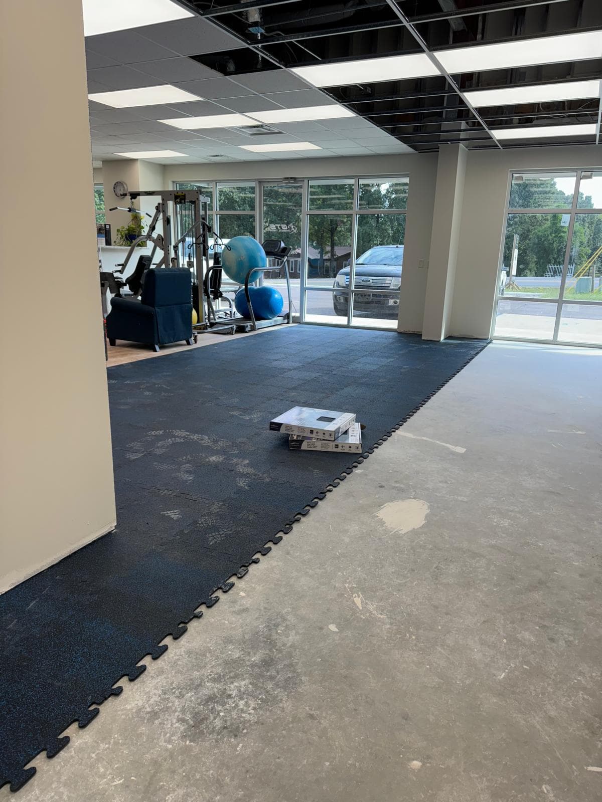 Commercial interior flooring installation